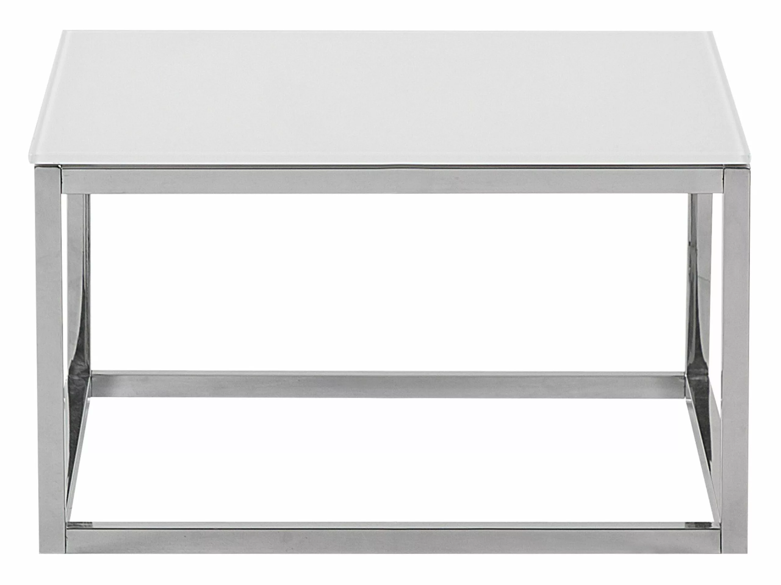 Beliani Conjunto De 2 Mesas De Centro De Vidrio Templado Blanco/plateado BREA - Imagen 9