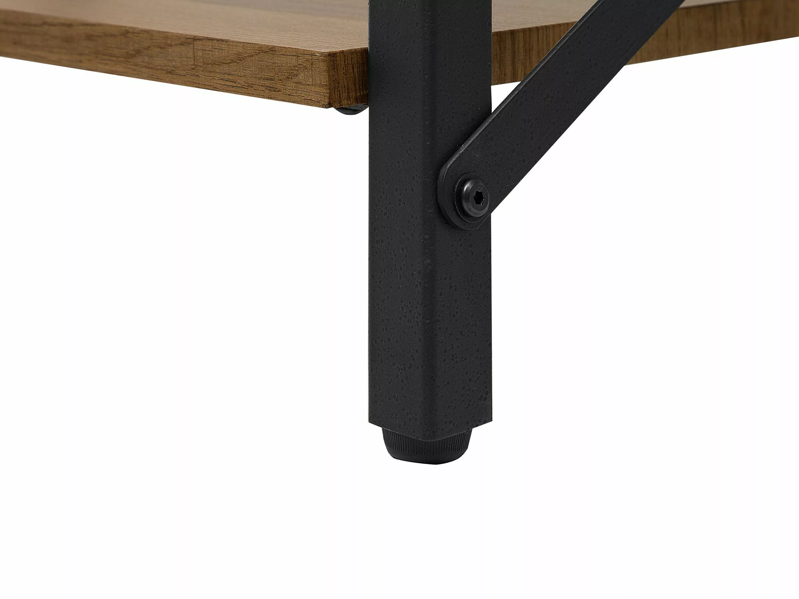 Beliani Mesa De Centro Madera Oscura/negro 100 X 55 Cm CARLIN - Imagen 7