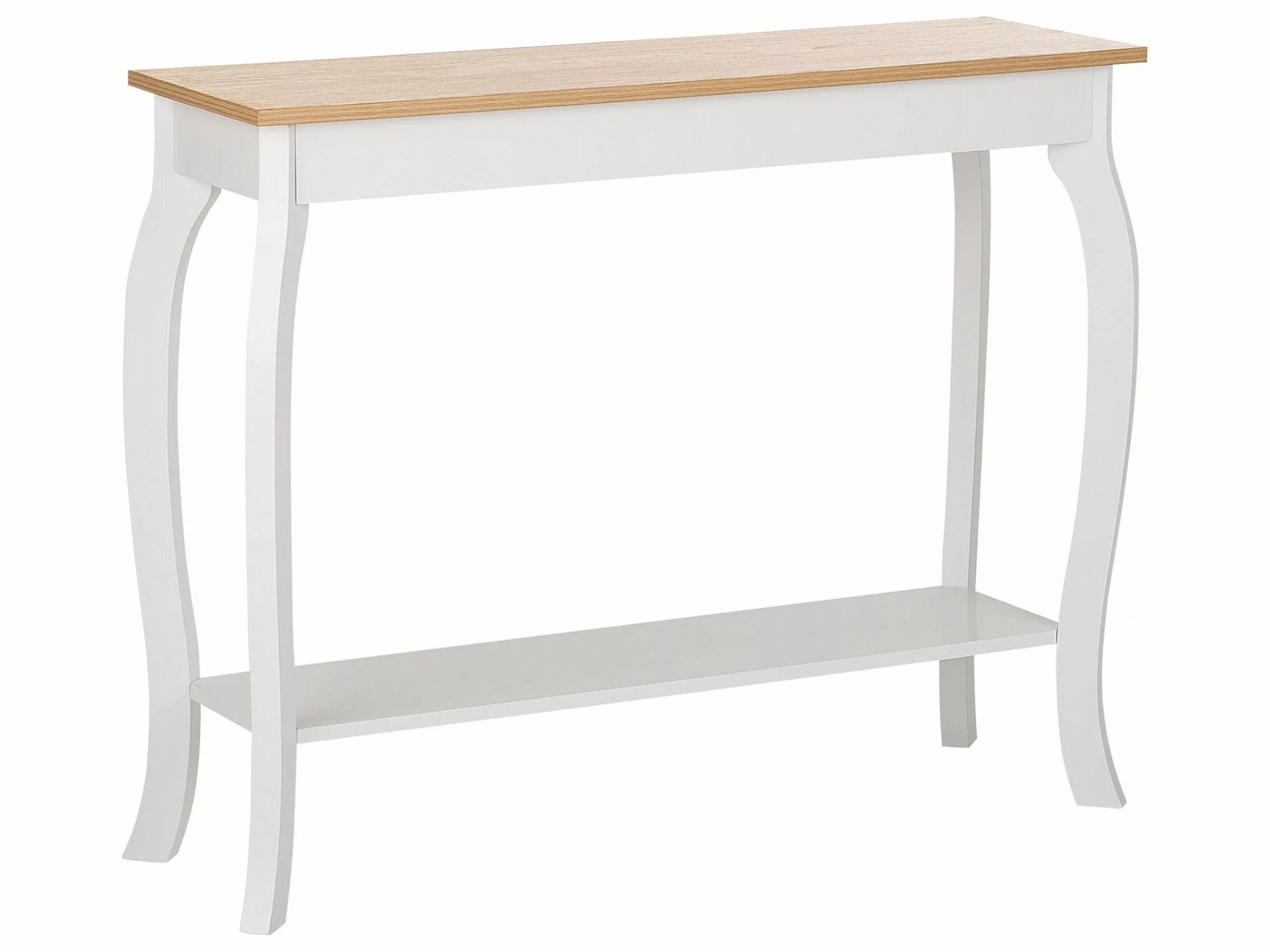 Beliani Consola Madera Clara/blanco 100 X 31 Cm HARTFORD
