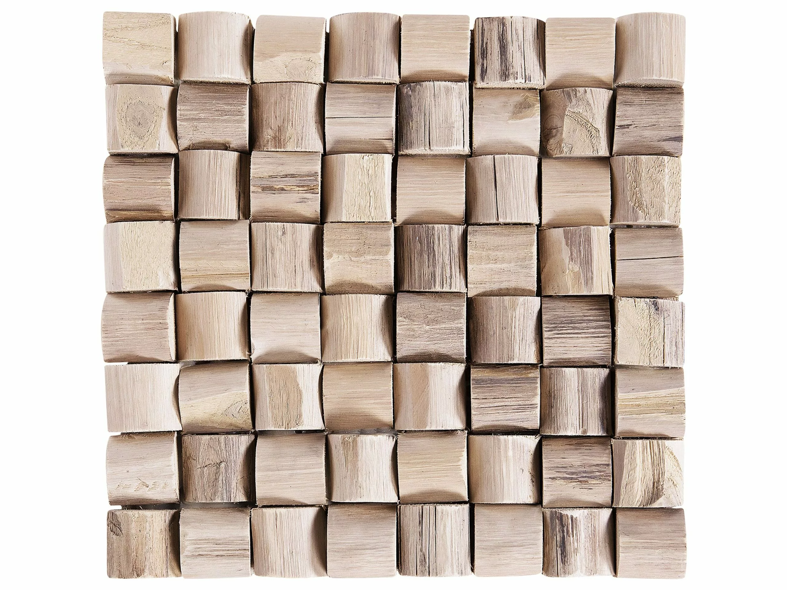 Beliani Mesa Auxiliar De Madera De Teca Clara 32 X 32 Cm CAJEME - Imagen 5