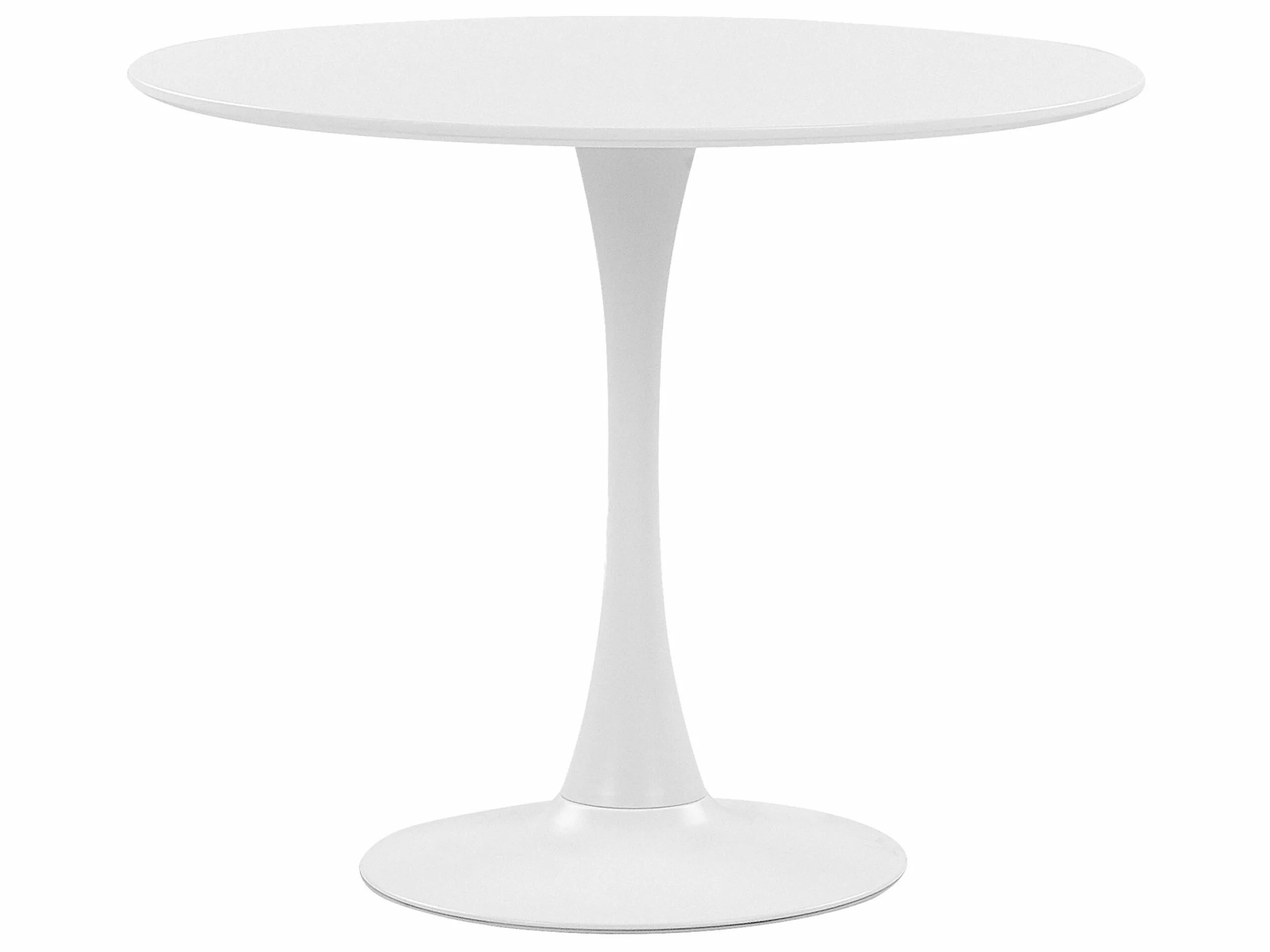 Beliani Mesa De Comedor Blanca ⌀ 90 Cm BOCA
