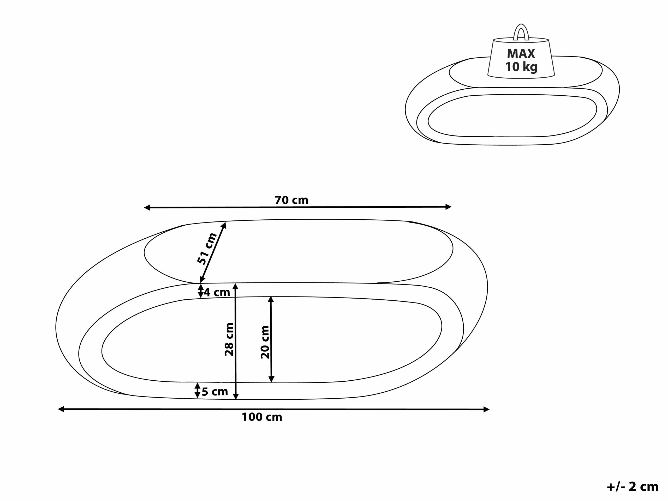Beliani Mesa De Centro Blanca 70 X 51 Cm NESSUS - Imagen 7