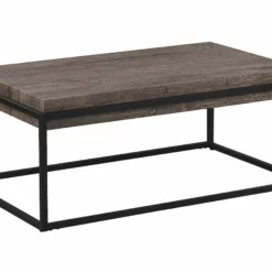 Beliani Mesa De Centro Madera Clara/gris Pardo 104 X 64 Cm ALTOS
