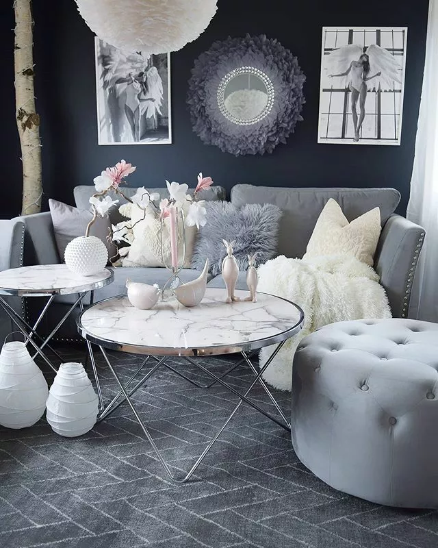 Beliani Mesa De Centro De Vidrio Templado Blanco/plateado ⌀ 80 Cm MERIDIAN II - Imagen 4