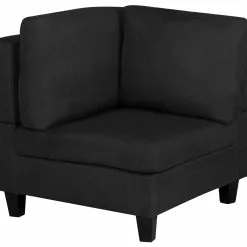 Beliani Módulo Esquinero Tapizado Negro FEVIK