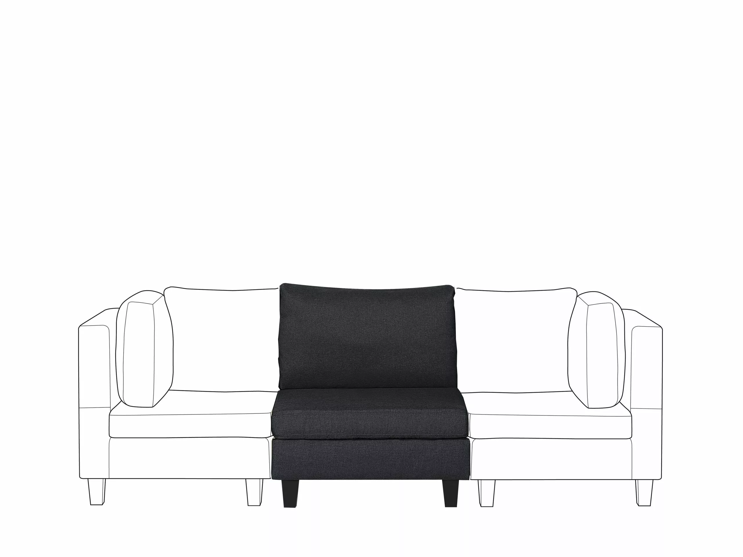 Beliani Sillón Modular Tapizado Gris Oscuro FEVIK - Imagen 2