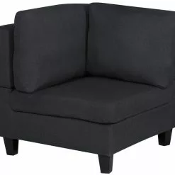 Beliani Módulo Esquinero Tapizado Gris Oscuro FEVIK