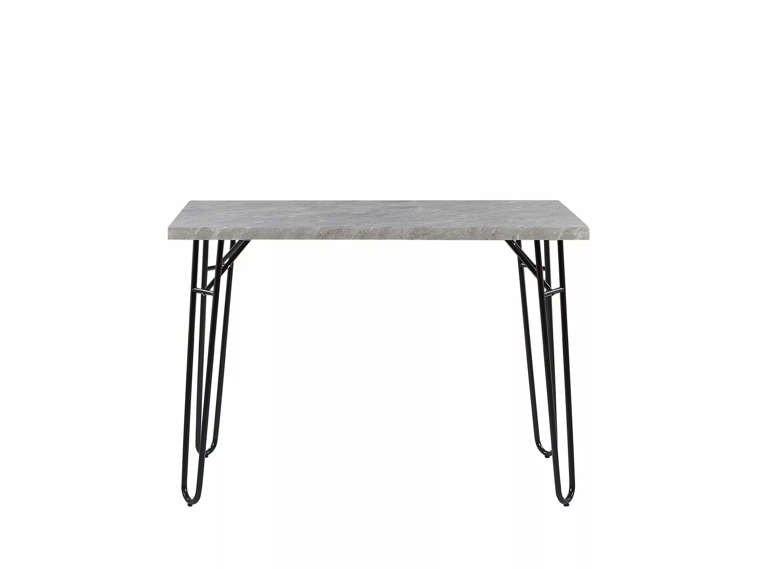 Beliani Conjunto De Comedor 4 Plazas Gris Claro/negro KEMPTON - Imagen 5