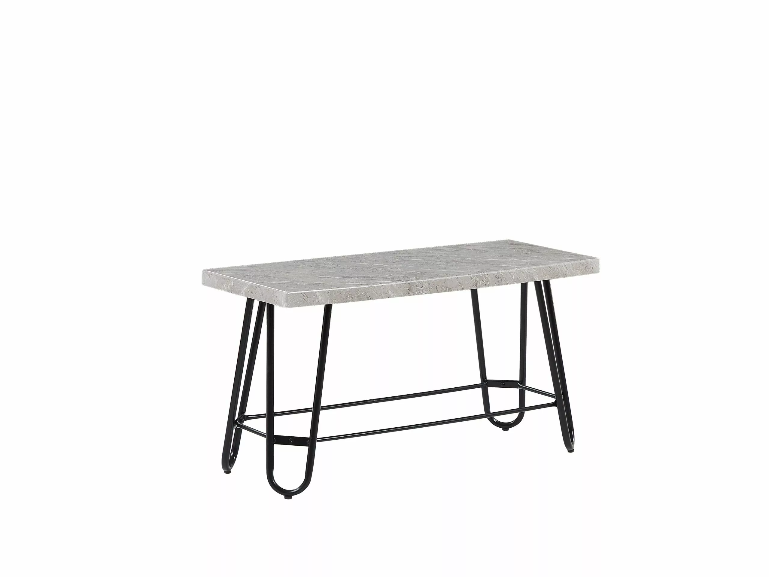 Beliani Conjunto De Comedor 4 Plazas Gris Claro/negro KEMPTON - Imagen 8