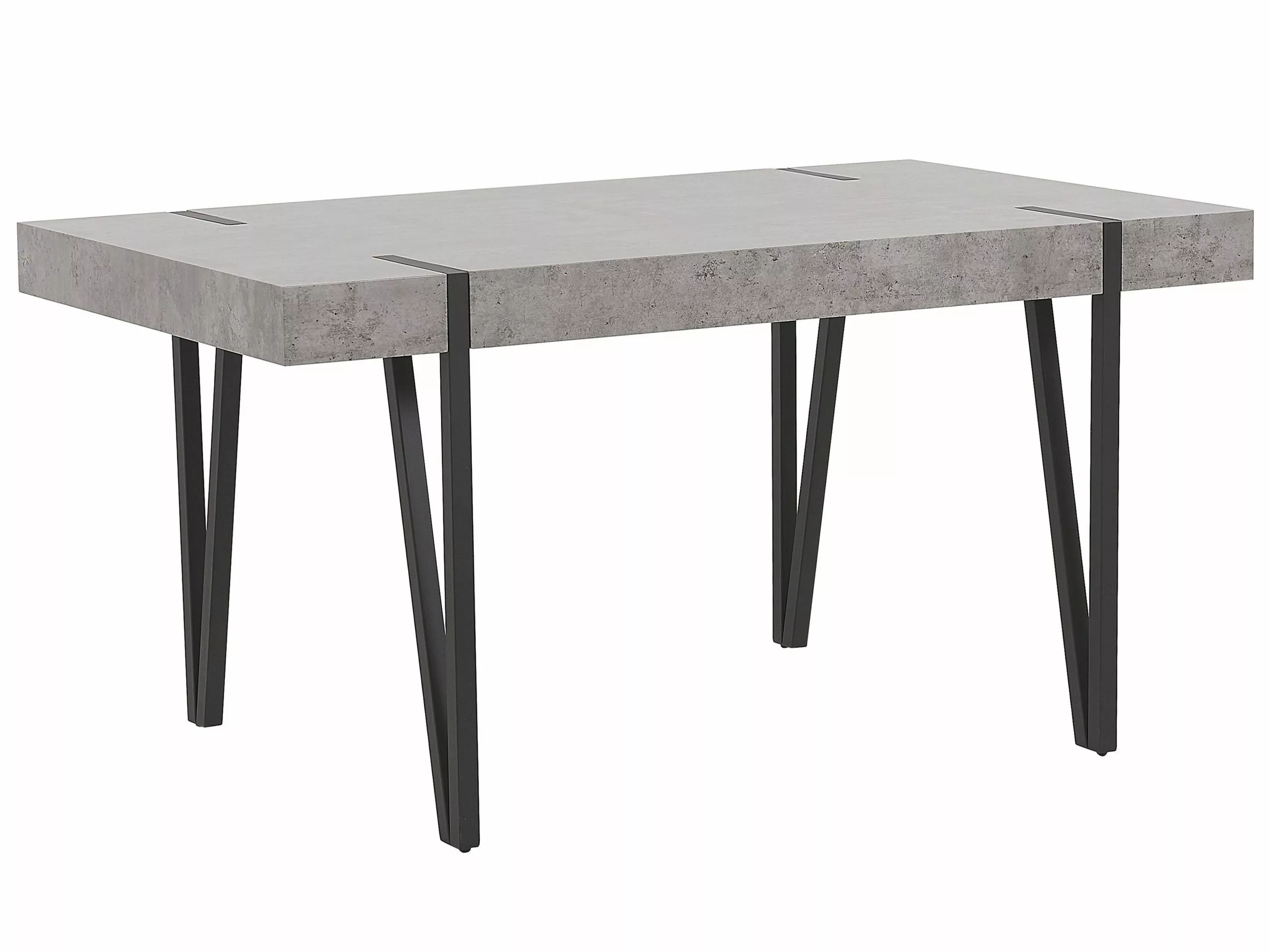 Beliani Mesa De Comedor Gris Claro/negro 150 X 90 Cm ADENA