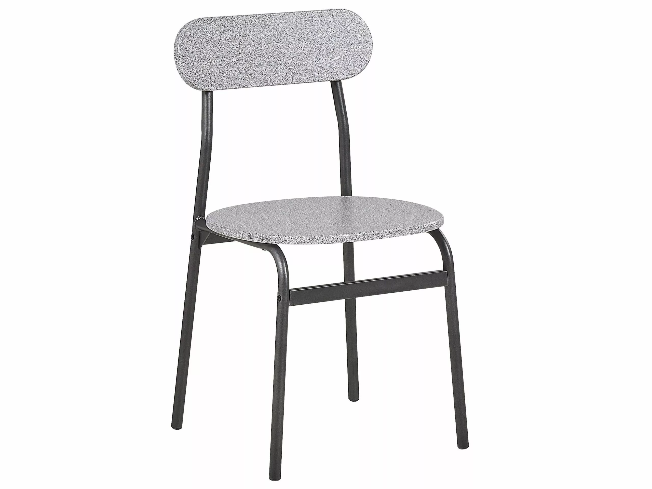 Beliani Conjunto De Comedor 4 Plazas Gris Claro/negro VELDEN - Imagen 9