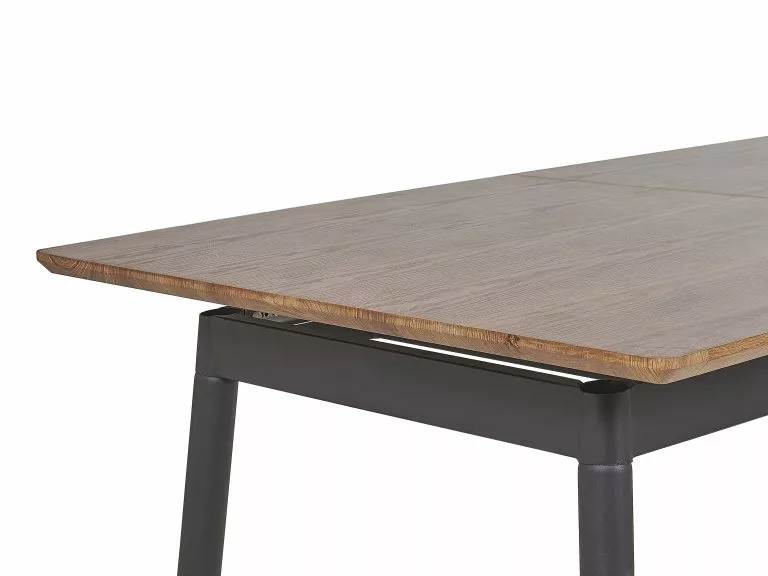 Beliani Mesa De Comedor Extensible Madera Oscura/negro/dorado 160/200 X 90 Cm CALIFORNIA - Imagen 9