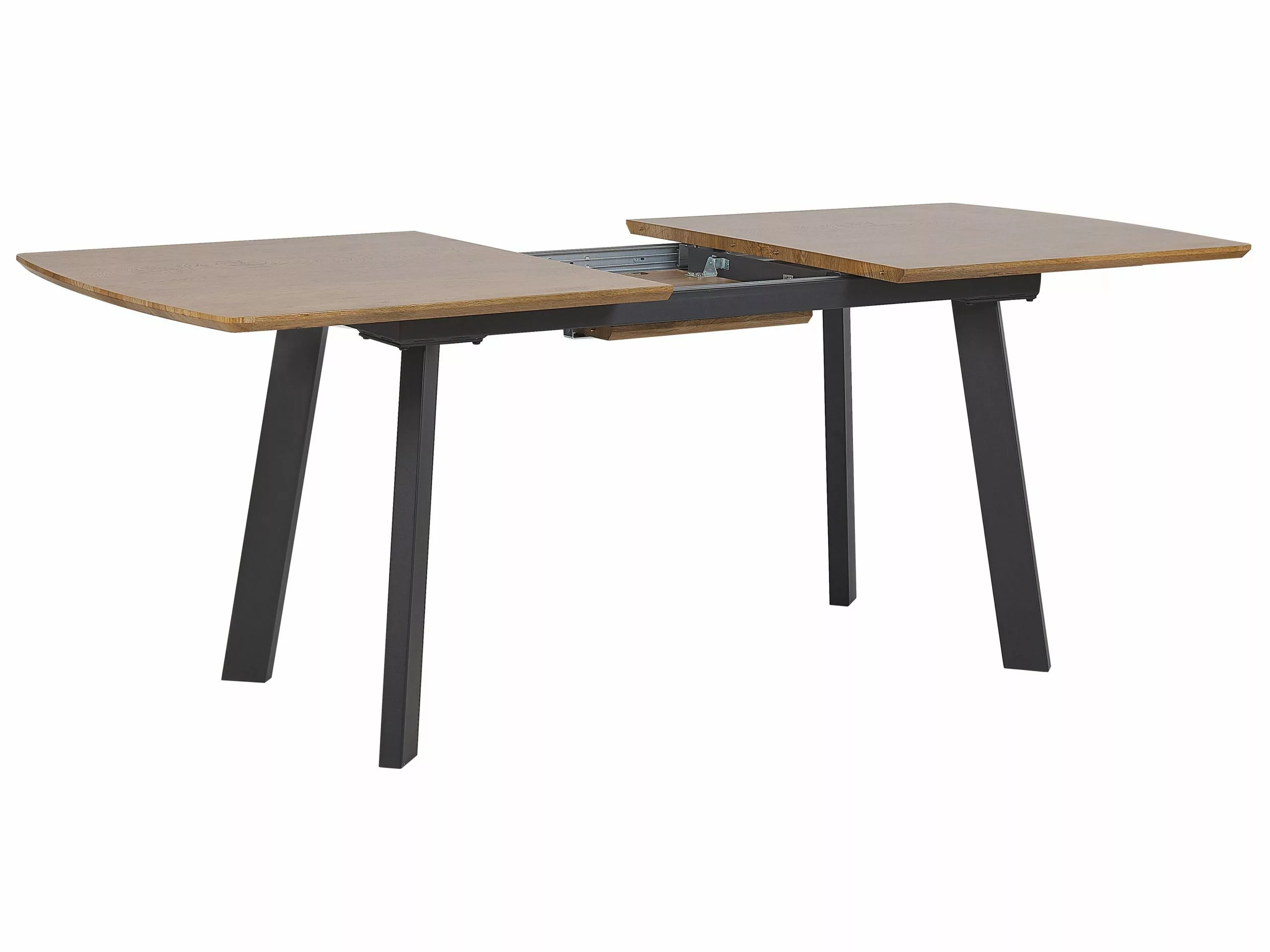 Beliani Mesa De Comedor Extensible Madera Oscura/negro 160/200 X 90 Cm SALVADOR - Imagen 6