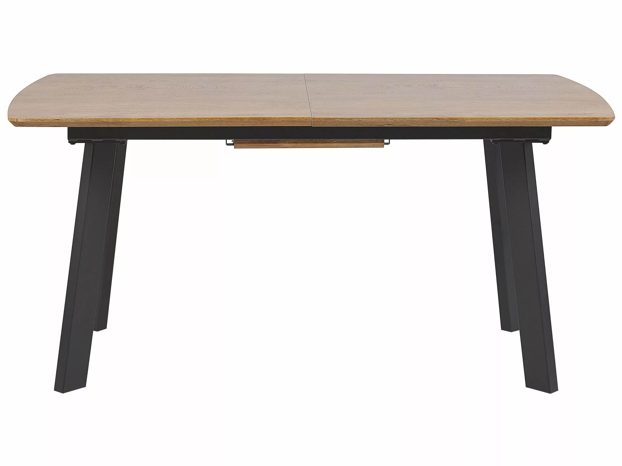 Beliani Mesa De Comedor Extensible Madera Oscura/negro 160/200 X 90 Cm SALVADOR - Imagen 7