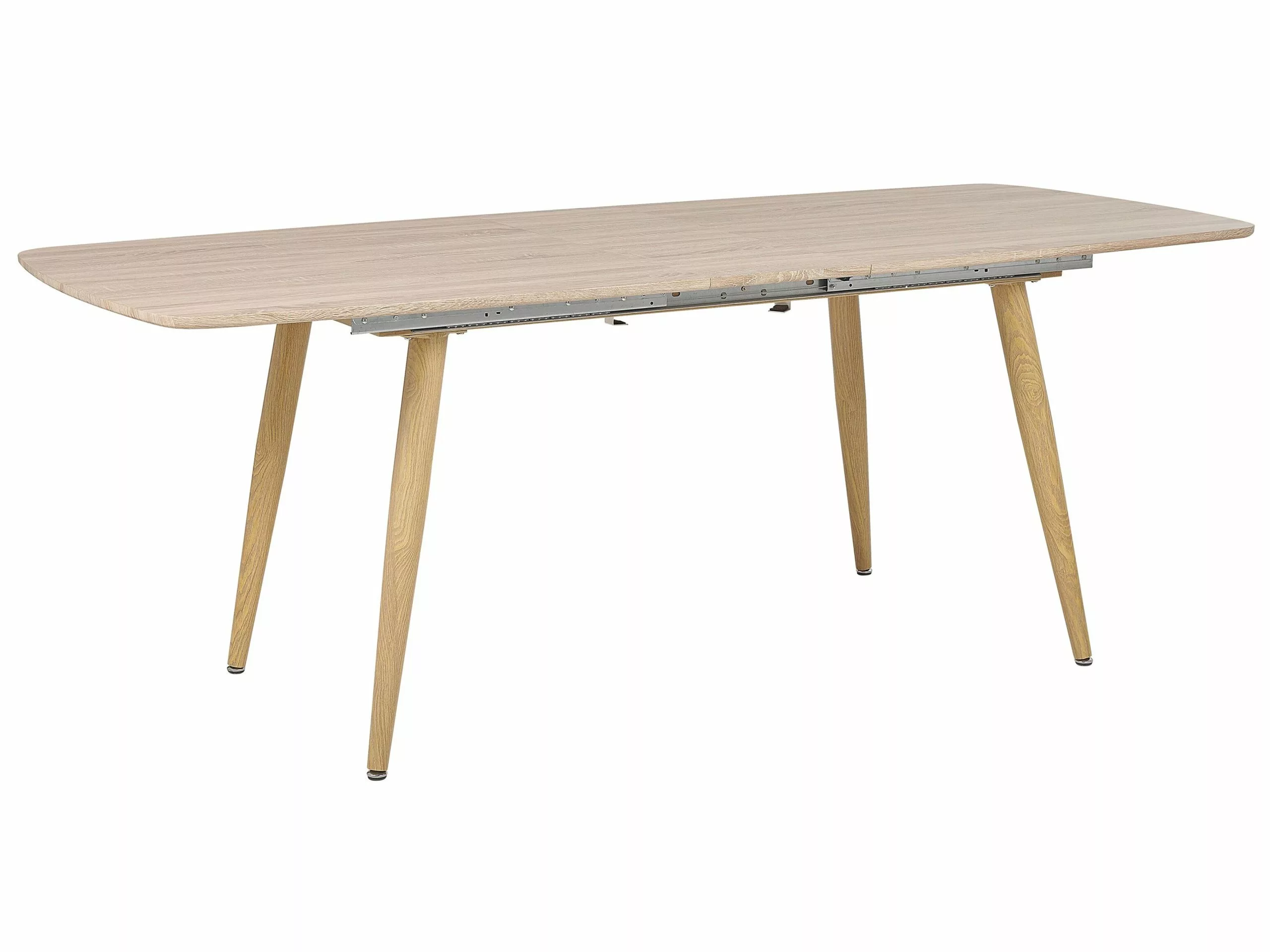 Beliani Mesa De Comedor Extensible Madera Clara 180/210 X 90 Cm HAGA