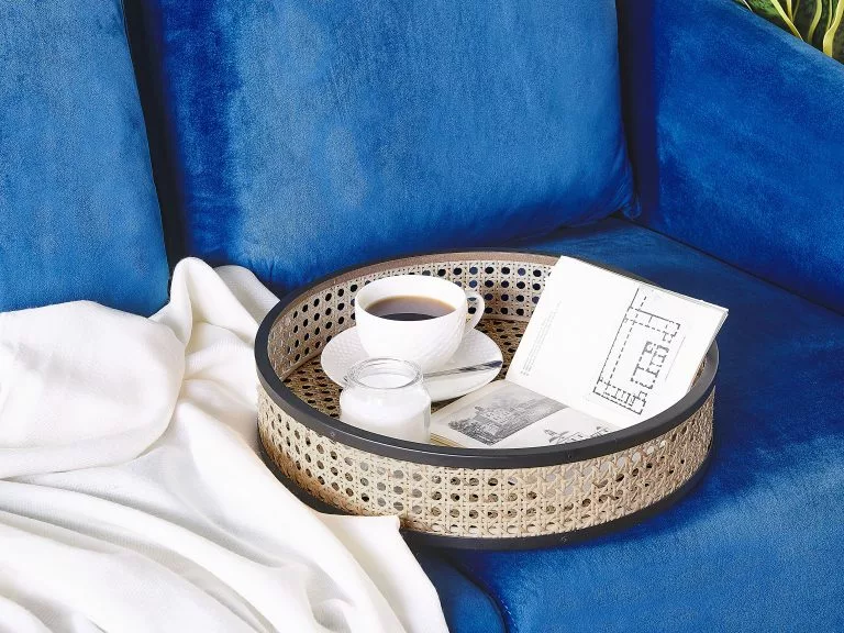 Beliani Mesa Auxiliar De Metal Beige/negro/natural ⌀ 36 Cm VIENNA - Imagen 10