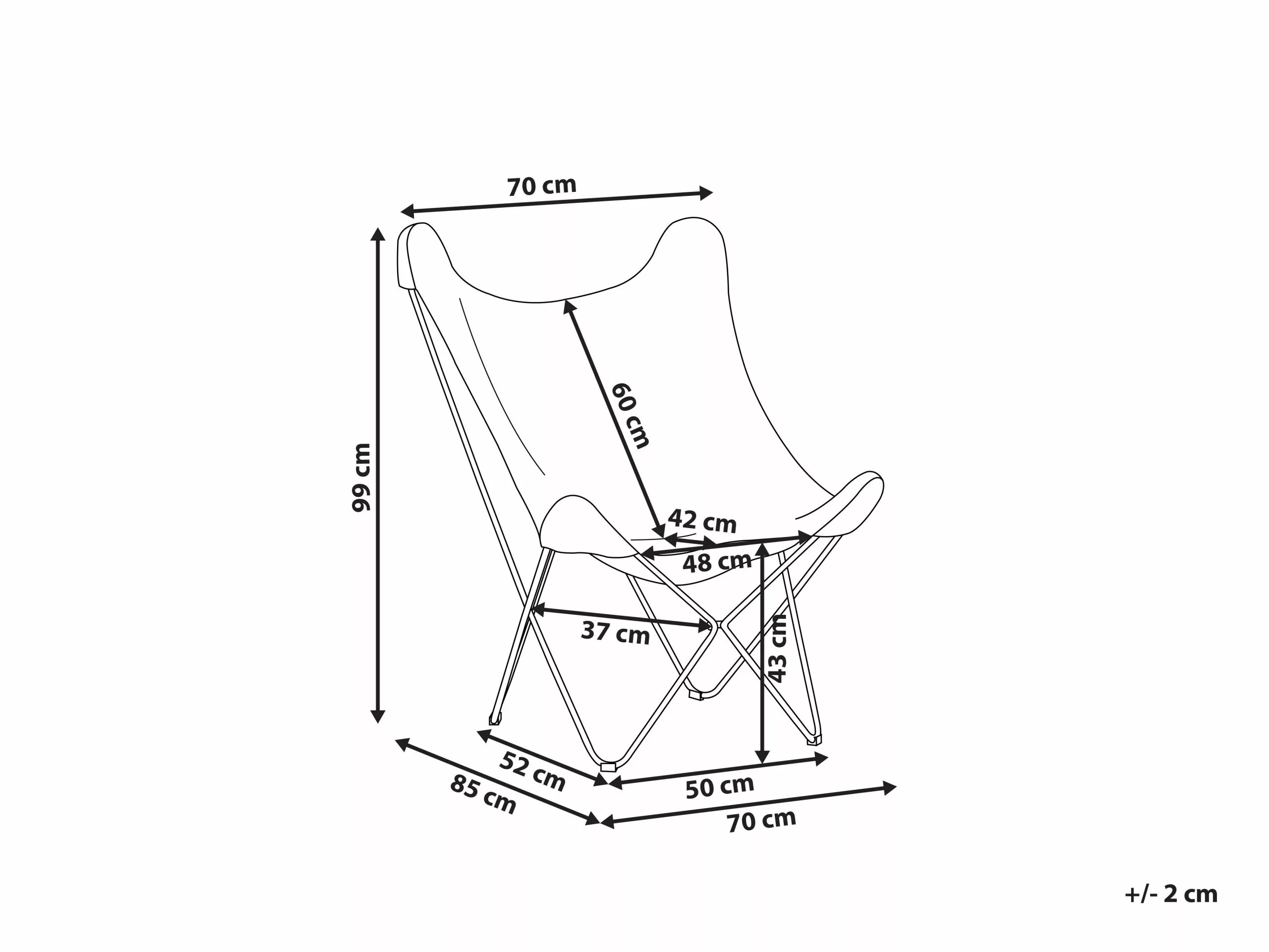 Beliani Sillón De Poliéster Marrón/blanco/negro NYBRO - Imagen 10