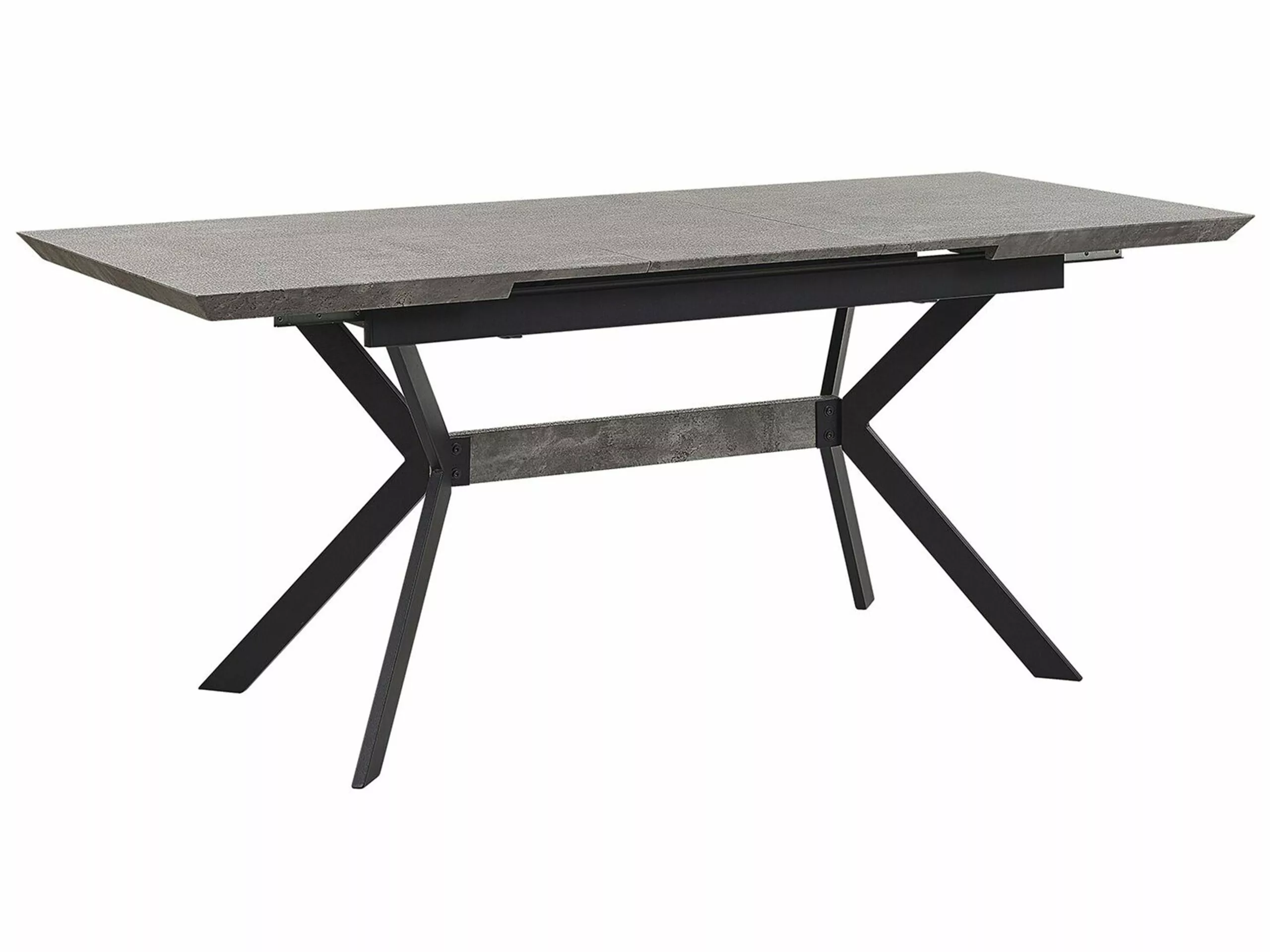 Beliani Mesa De Comedor Extensible Gris Claro/negro 140/180 X 80 Cm BENSON