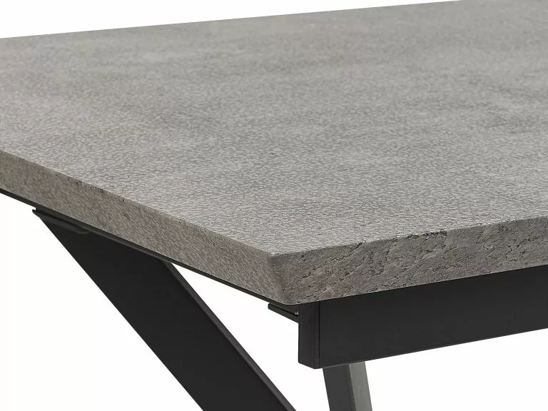 Beliani Mesa De Comedor Extensible Gris Claro/negro 140/180 X 80 Cm BENSON - Imagen 8