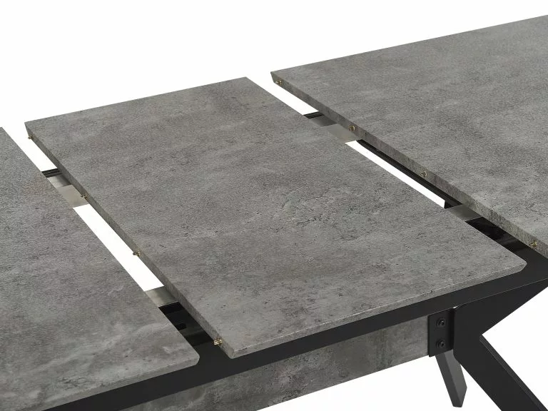 Beliani Mesa De Comedor Extensible Gris Claro/negro 140/180 X 80 Cm BENSON - Imagen 9