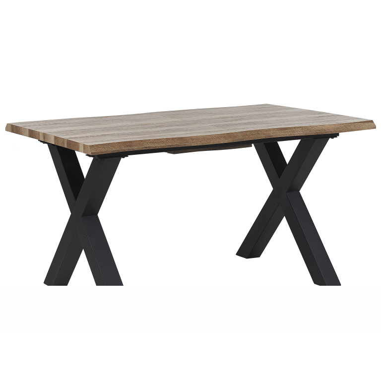 Beliani Mesa De Comedor Extensible Madera/negro 140/180 X 90 Cm BRONSON - Imagen 9