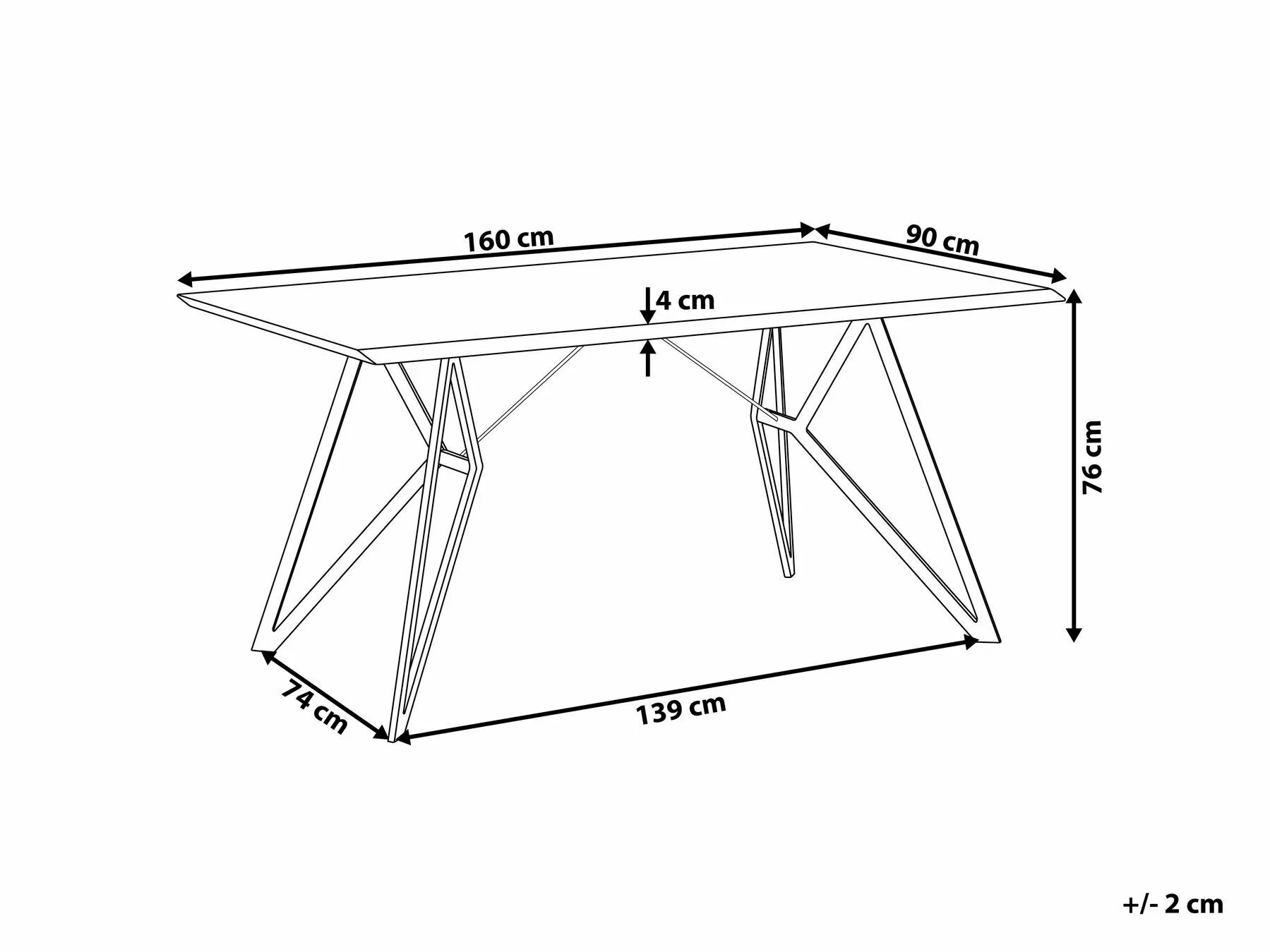 Beliani Mesa De Comedor Madera Clara/negro 160 X 90 Cm BUSCOT - Imagen 7
