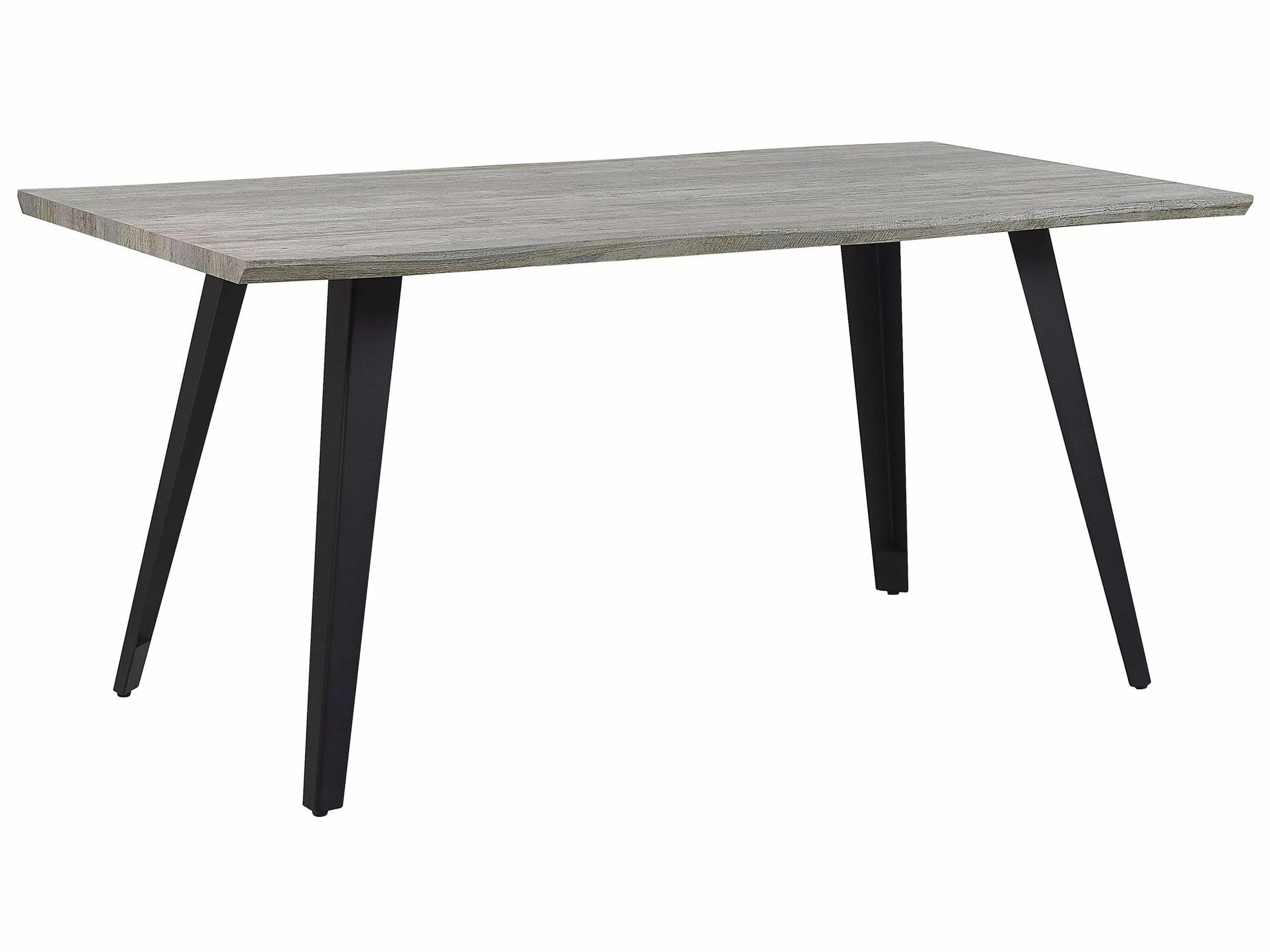 Beliani Mesa De Comedor Madera Clara/gris/negro 160 X 90 Cm WITNEY