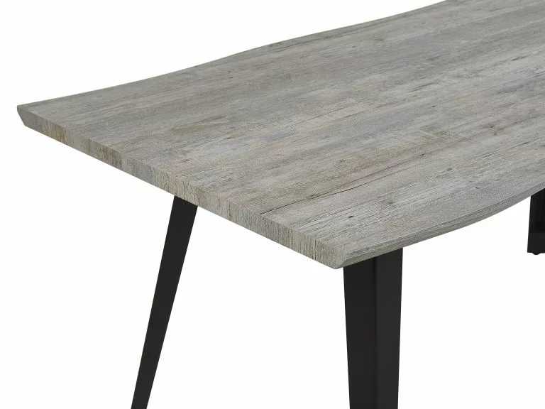 Beliani Mesa De Comedor Madera Clara/gris/negro 160 X 90 Cm WITNEY - Imagen 5