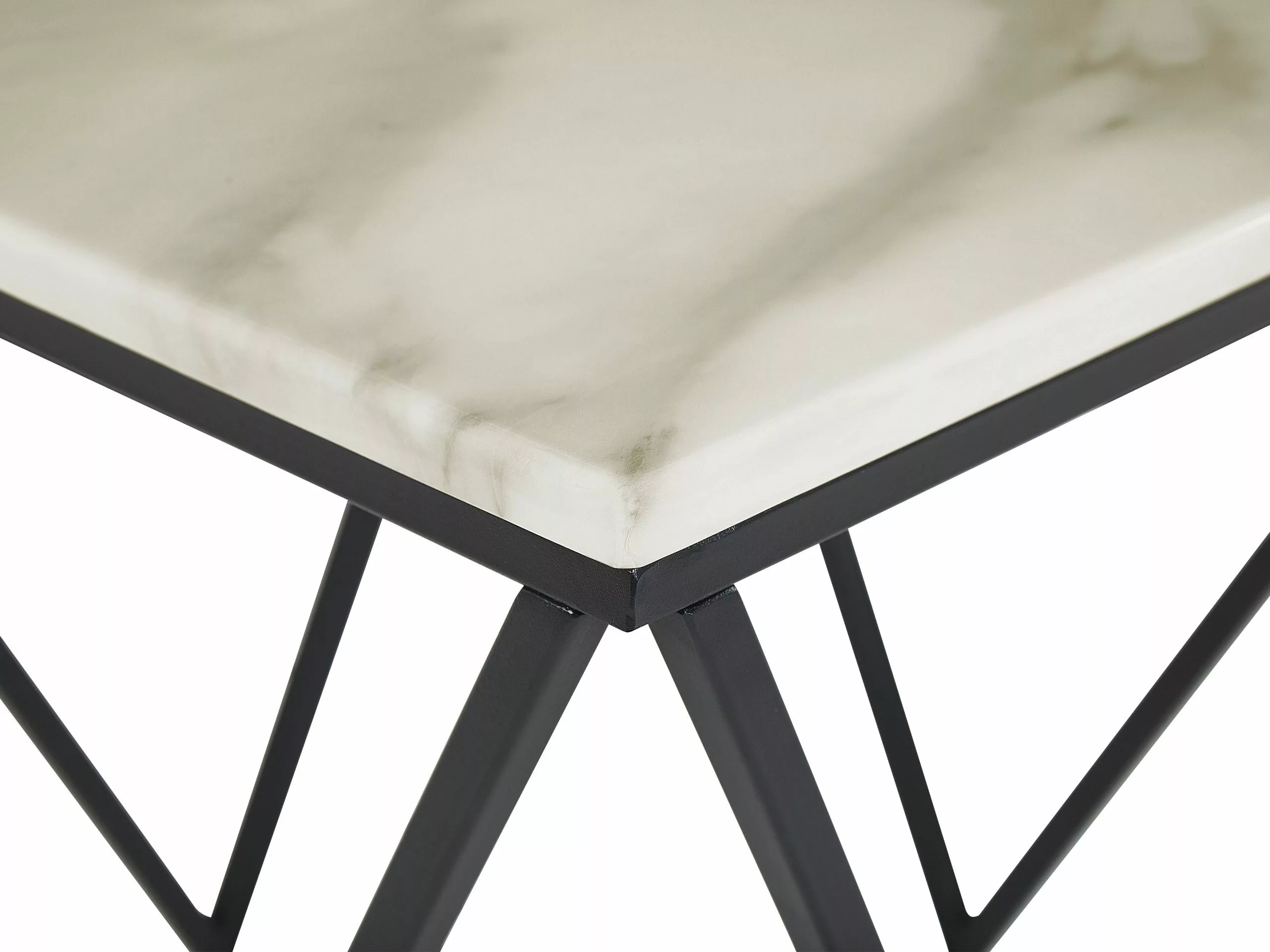 Beliani Mesa Auxiliar Beige/negro 50 X 50 Cm MALIBU - Imagen 5
