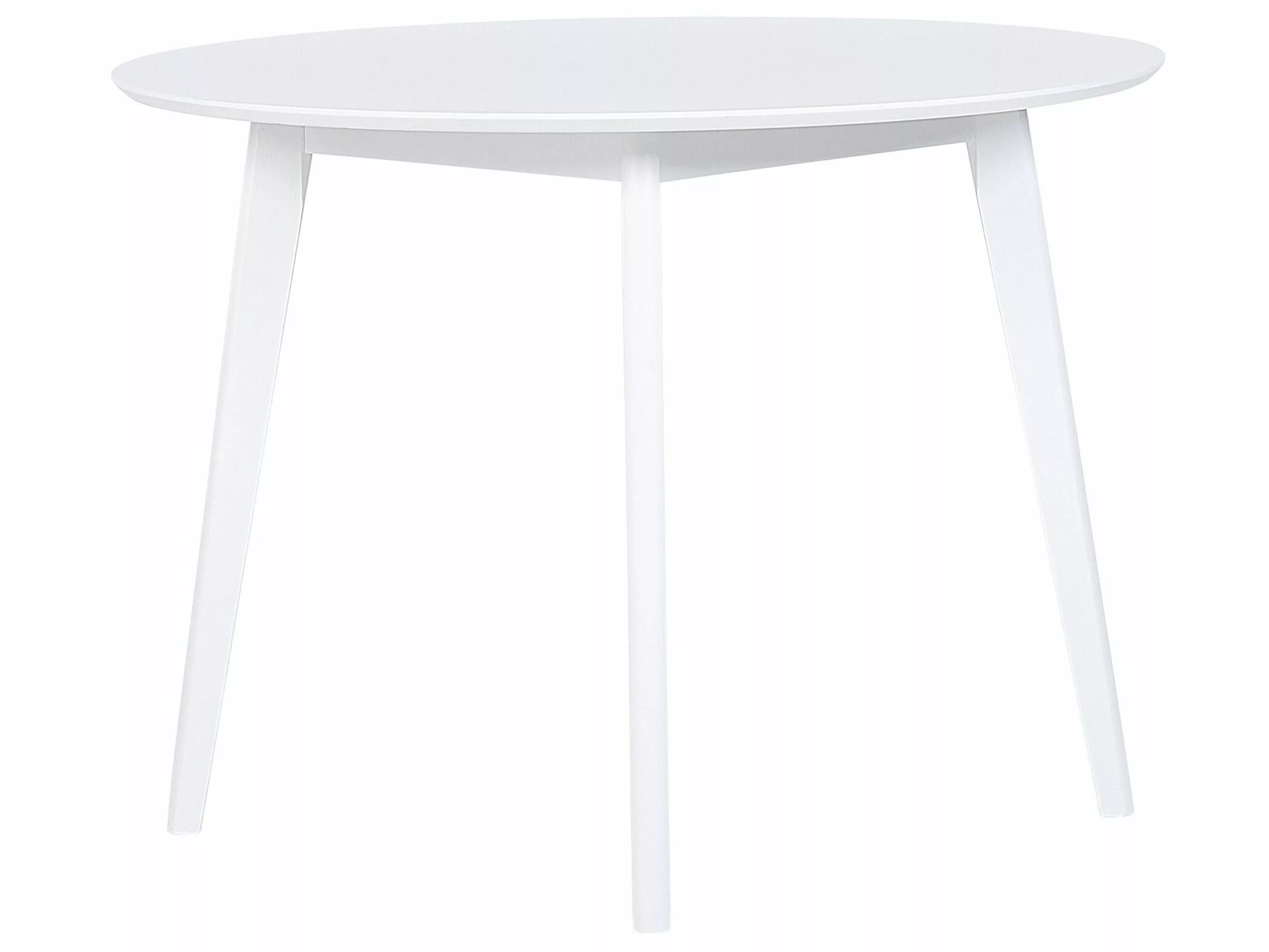 Beliani Mesa De Comedor Blanca ⌀ 100 Cm ROXBY - Imagen 4