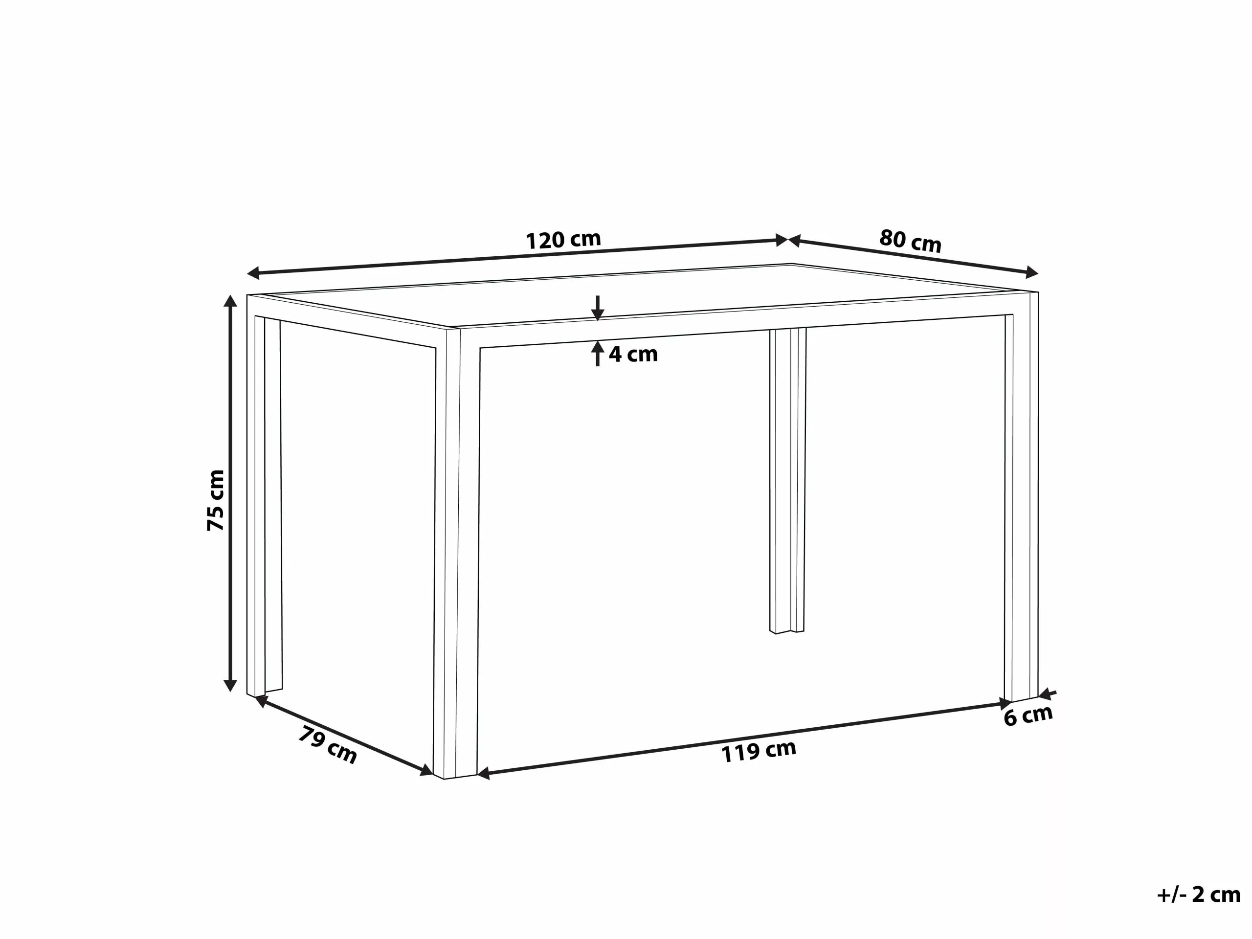 Beliani Mesa De Comedor De Vidrio Templado Gris/negro 120 X 80 Cm LAVOS - Imagen 7