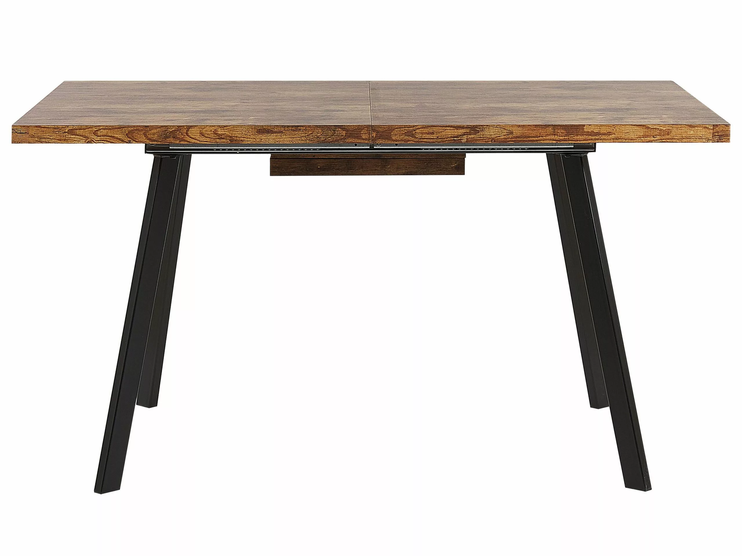 Beliani Mesa De Comedor Extensible Madera Clara/negro 140/180 X 90 Cm HARLOW - Imagen 6