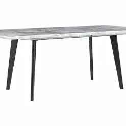 Beliani Mesa De Comedor Extensible Blanco/negro 160/200 X 90 Cm MOSBY