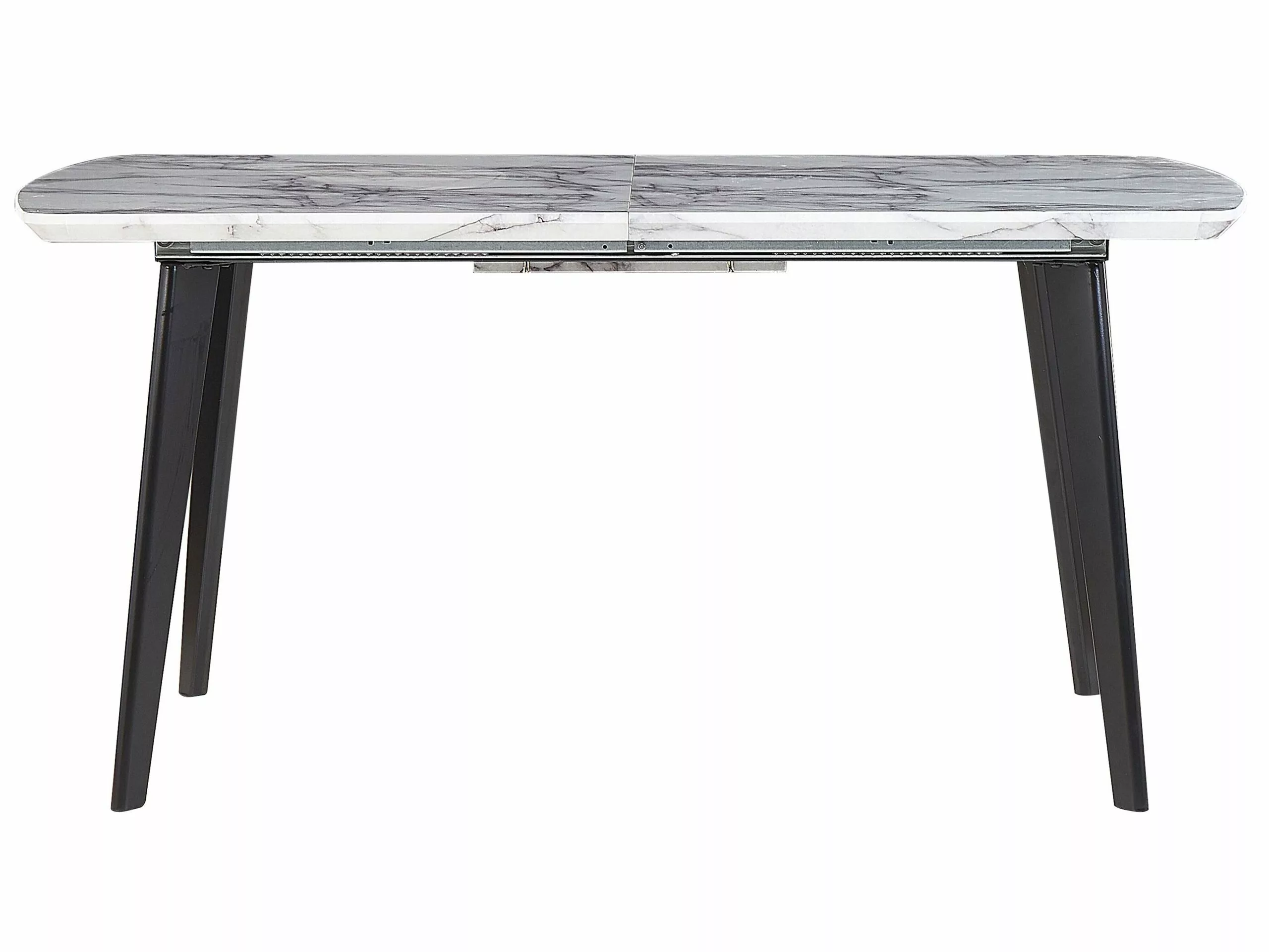 Beliani Mesa De Comedor Extensible Blanco/negro 160/200 X 90 Cm MOSBY - Imagen 8