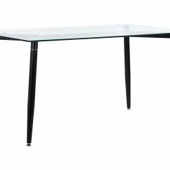 Beliani Mesa De Comedor De Vidrio Templado Transparente/negro 150 X 90 Cm TOTHAM