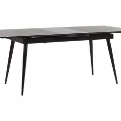 Beliani Mesa De Comedor Extensible Negra 160/200 X 90 Cm MALDON