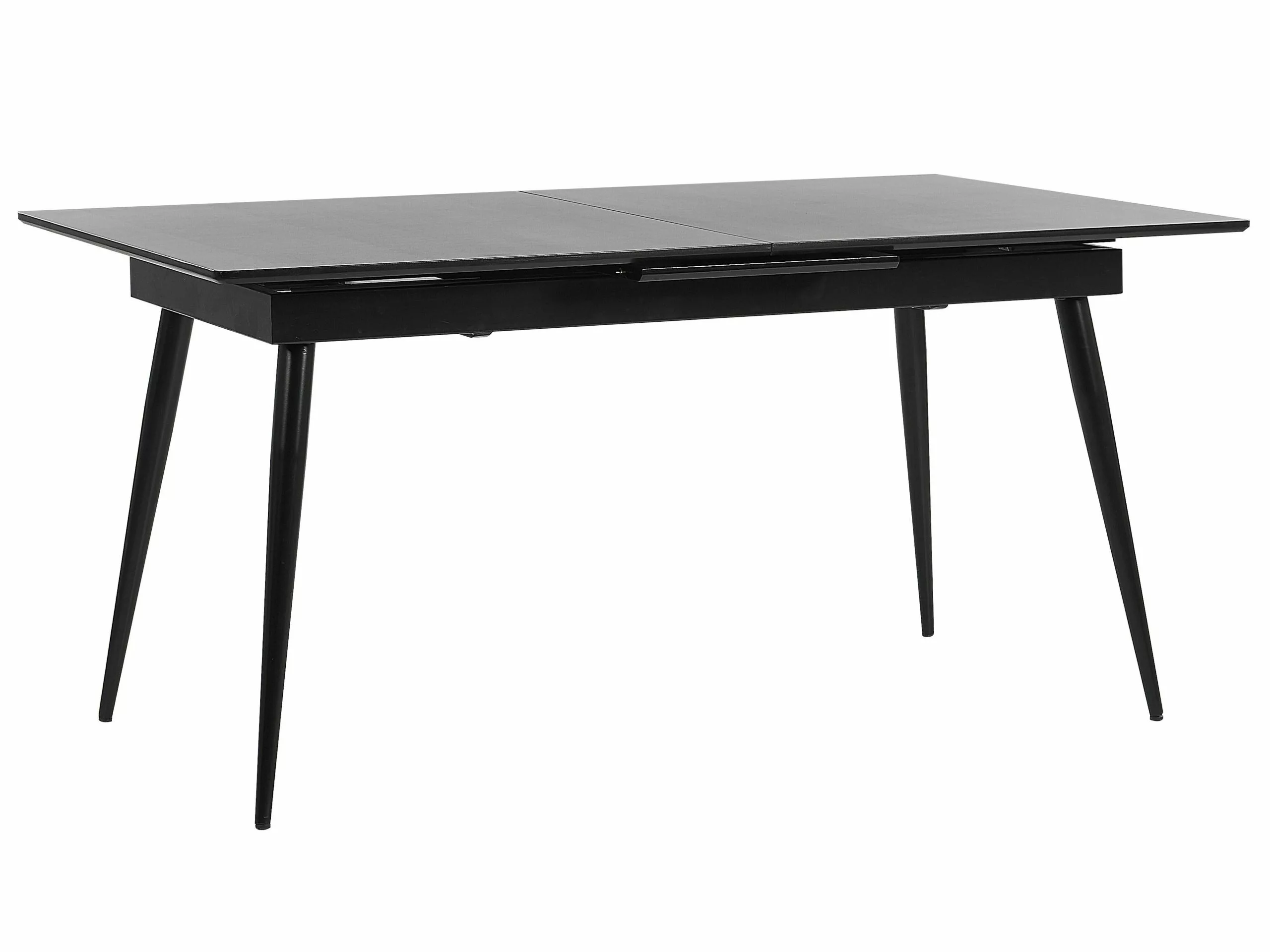 Beliani Mesa De Comedor Extensible Negra 160/200 X 90 Cm MALDON - Imagen 5