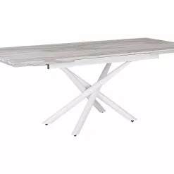 Beliani Mesa De Comedor Extensible Blanca 160/200 X 90 Cm MOIRA