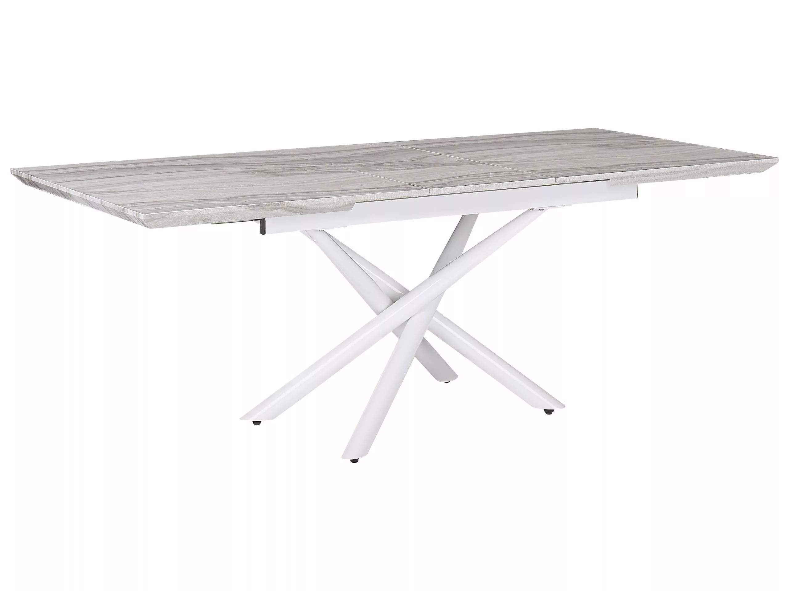 Beliani Mesa De Comedor Extensible Blanca 160/200 X 90 Cm MOIRA