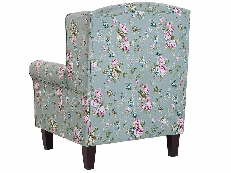 Beliani Sillón De Algodón/poliéster Verde/multicolor Con Reposapiés HAMAR - Imagen 5