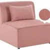 Beliani Sillón Modular De Pana Rosa LEMVIG
