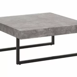 Beliani Mesa De Centro Gris/negro 75 X 75 Cm DELUZ