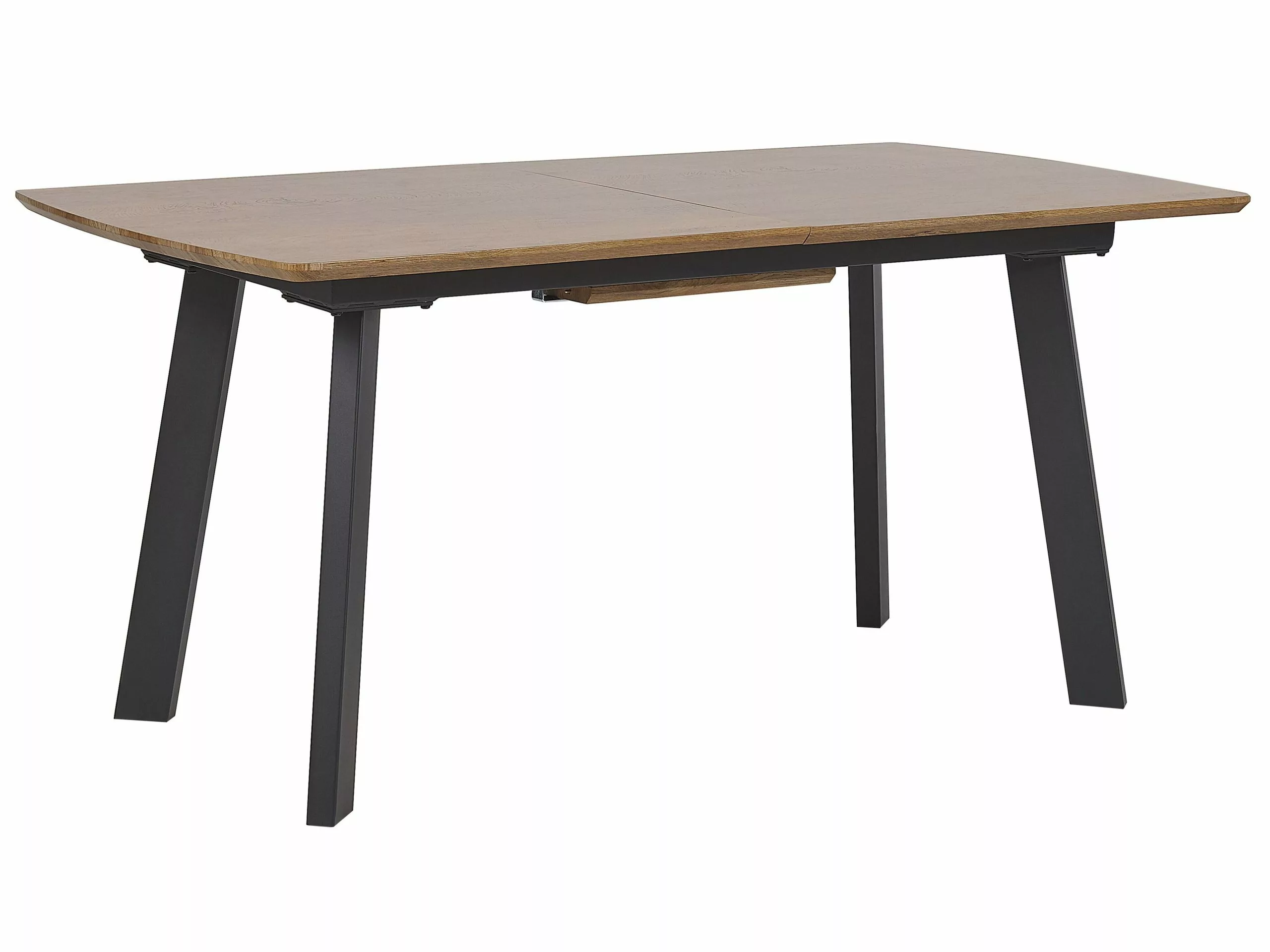 Beliani Mesa De Comedor Extensible Madera Oscura/negro 160/200 X 90 Cm SALVADOR - Imagen 5