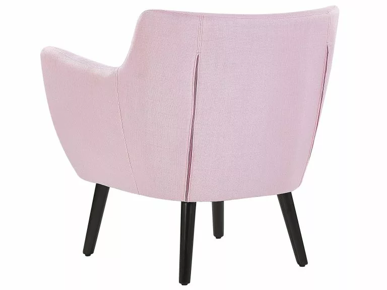 Beliani Sillón Rosa Pastel/negro DRAMMEN - Imagen 4