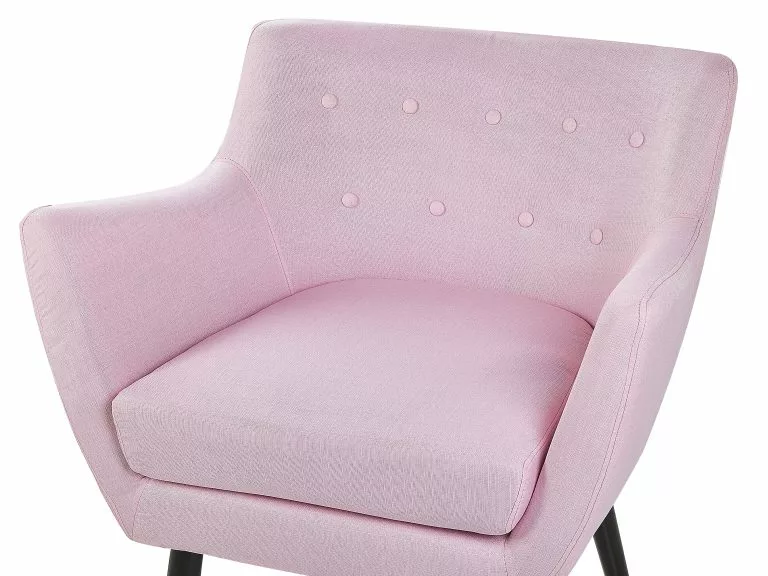Beliani Sillón Rosa Pastel/negro DRAMMEN - Imagen 5