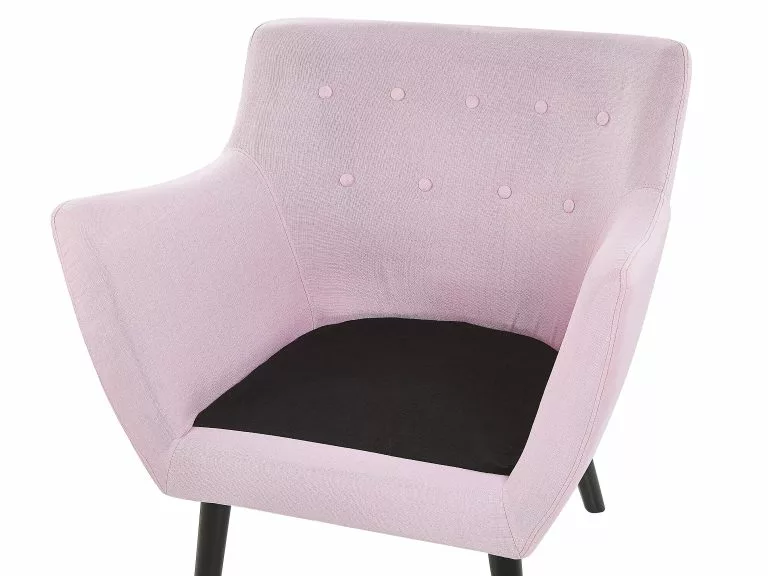 Beliani Sillón Rosa Pastel/negro DRAMMEN - Imagen 6