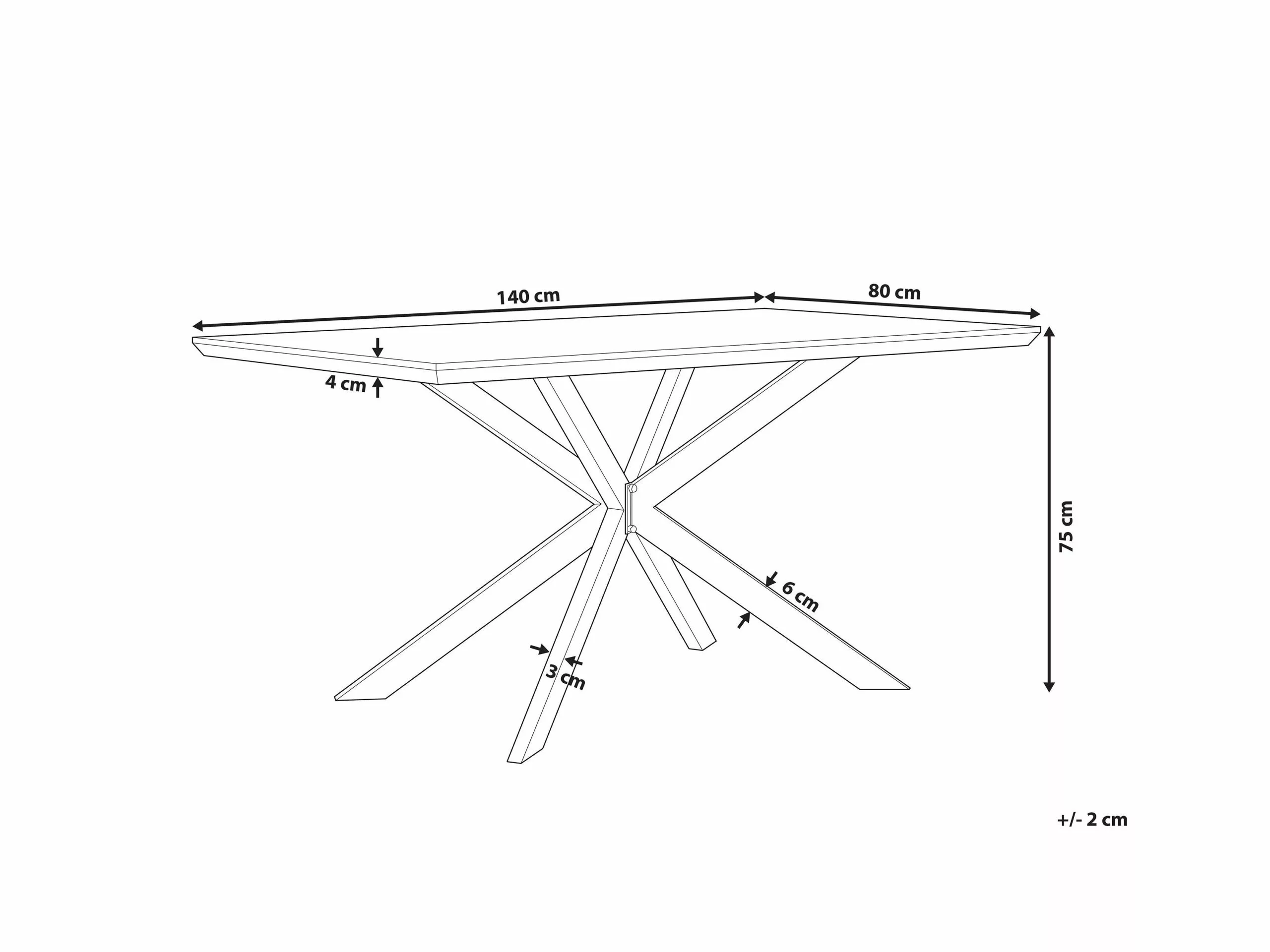 Beliani Mesa De Comedor Gris Claro/negro 140 X 80 Cm SPECTRA - Imagen 9