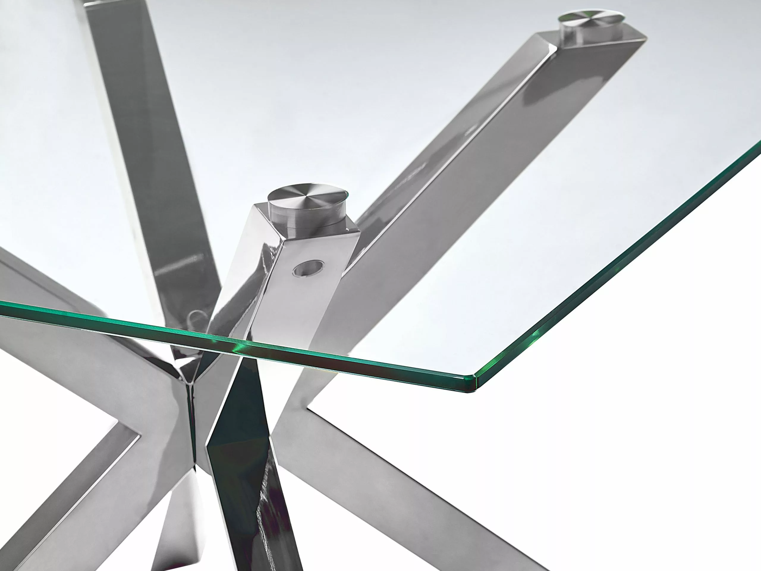 Beliani Mesa De Centro De Vidrio Templado Transparente/plateado 70 X 70 Cm STARLIGHT - Imagen 4