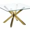 Beliani Mesa De Centro De Vidrio Templado Transparente/dorado 70 X 70 Cm STARLIGHT