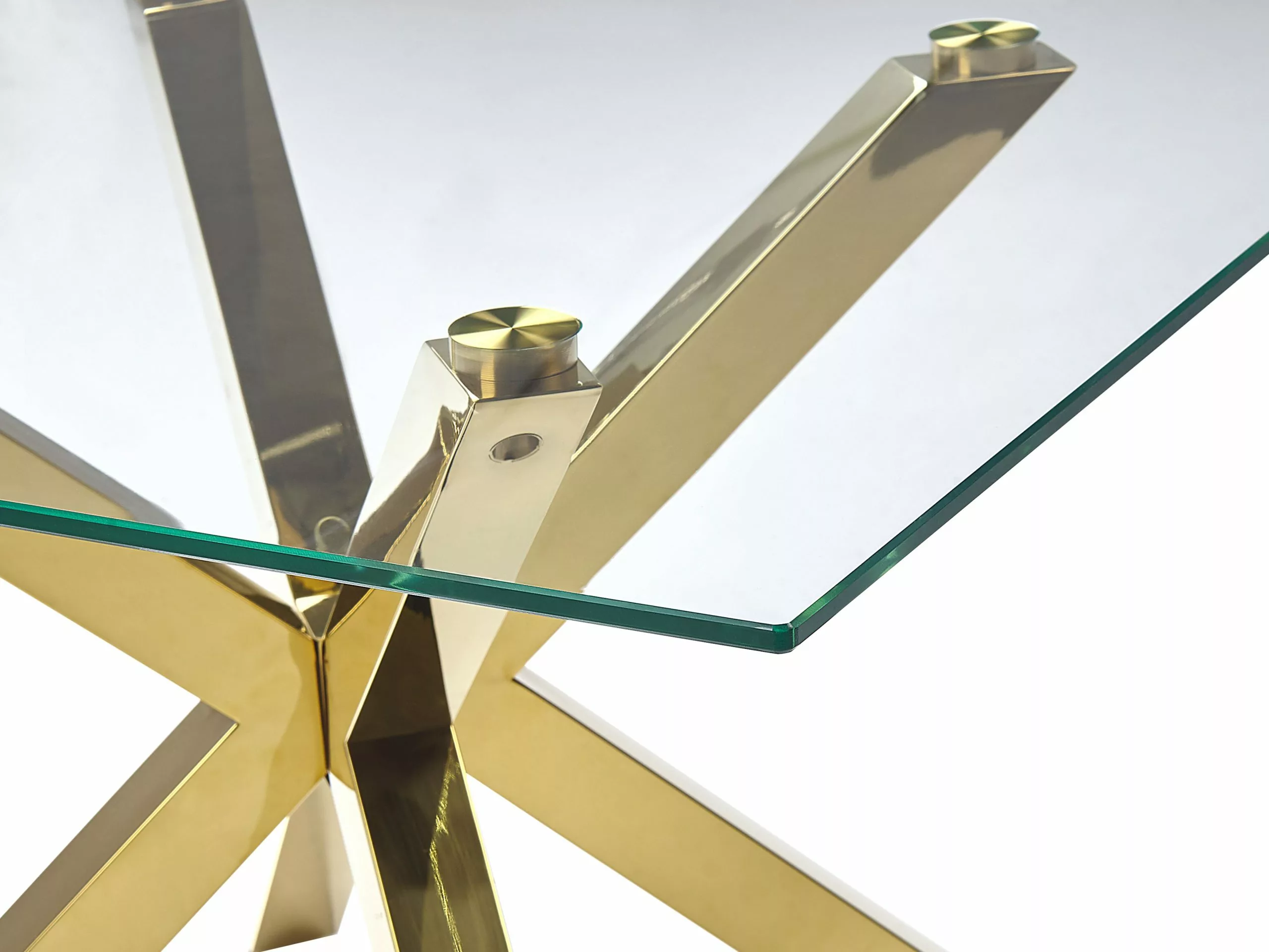 Beliani Mesa De Centro De Vidrio Templado Transparente/dorado 70 X 70 Cm STARLIGHT - Imagen 4